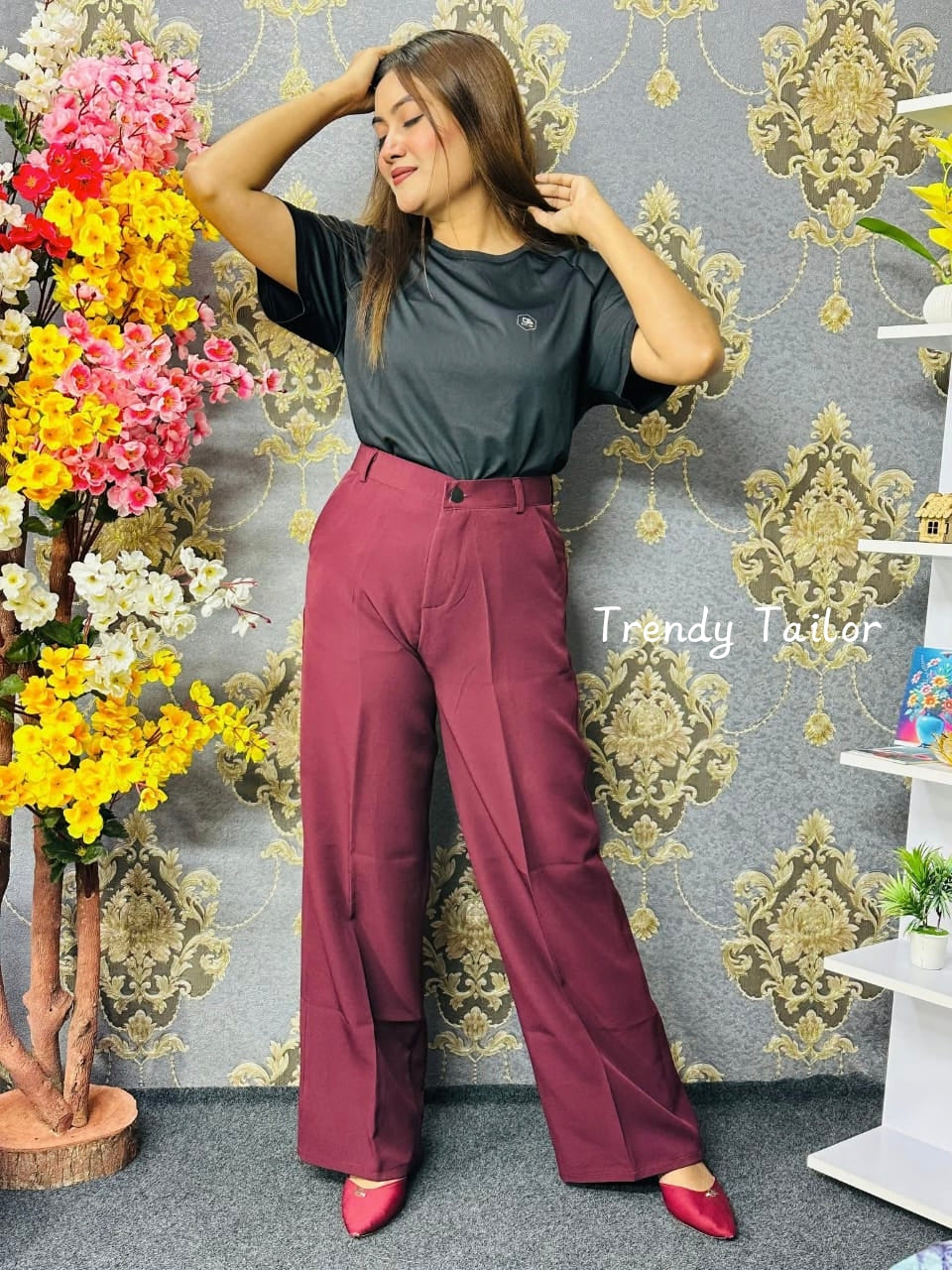 LADIES’ PREMIUM HIGH-WAIST WIDE-LEG FORMAL PANTS