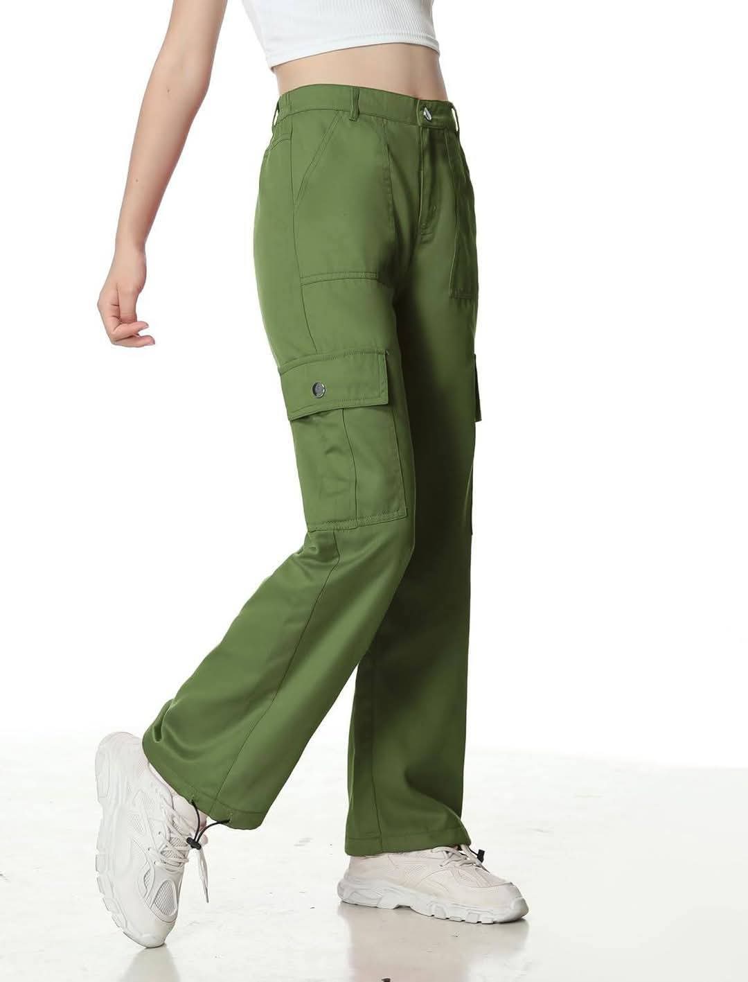 Ladies High Waist Baggy Cargo Pant