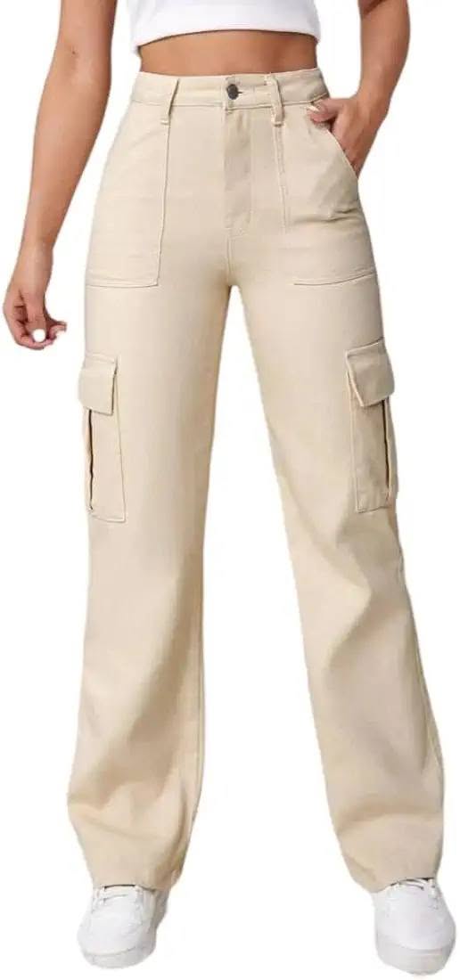 Ladies High Waist Baggy Cargo Pant