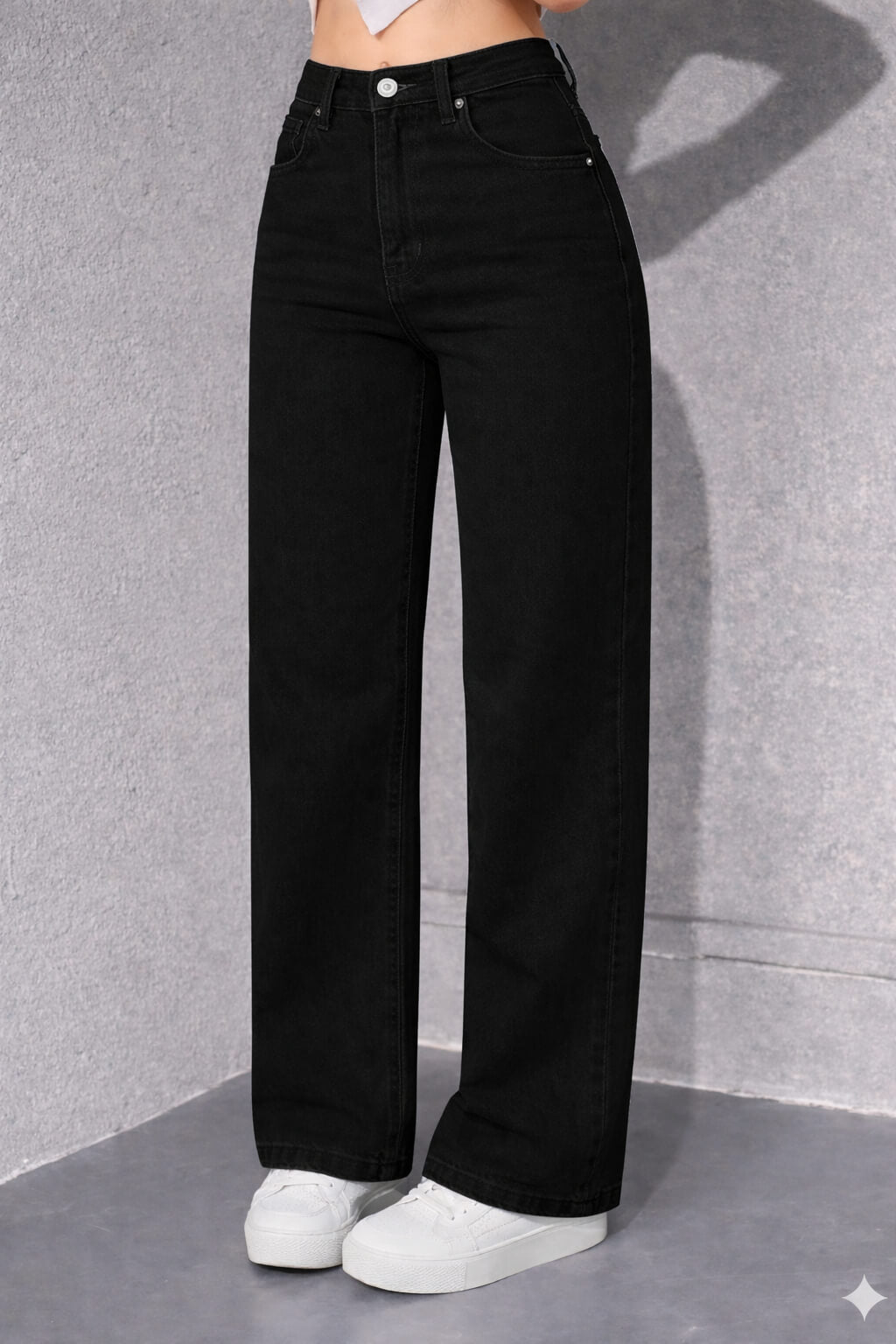Ladies High Waist Baggy Jeans