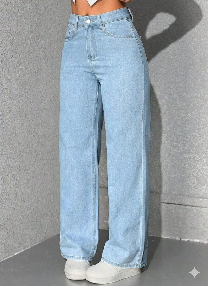 Ladies High Waist Baggy Jeans