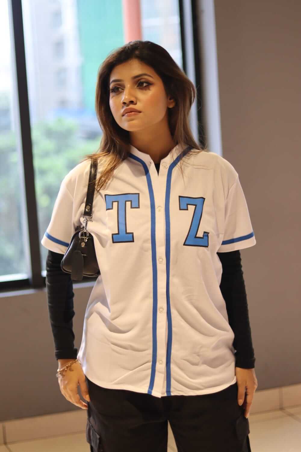 Stylish “BOSTON” Printed Button Jersey-Shirt for Women – Trendy Tailor