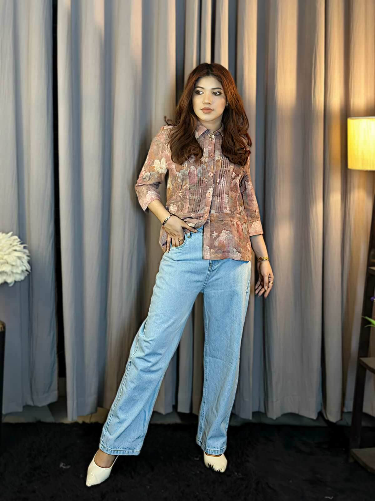 Ladies High Waist Baggy Denim Pant – Bangladesh
