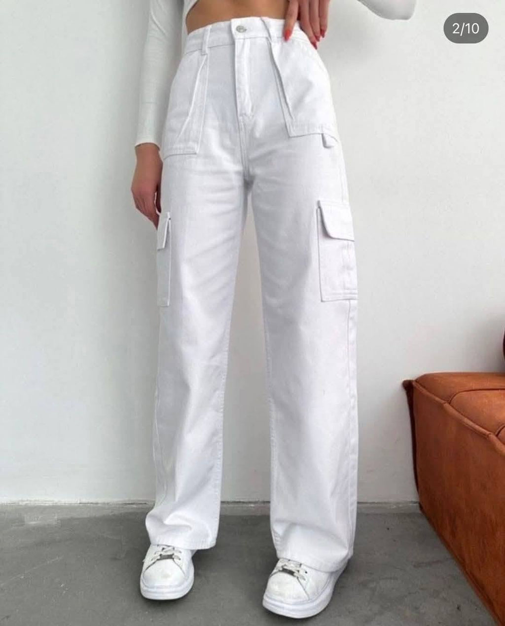 Ladies High Waist Baggy Cargo Pant