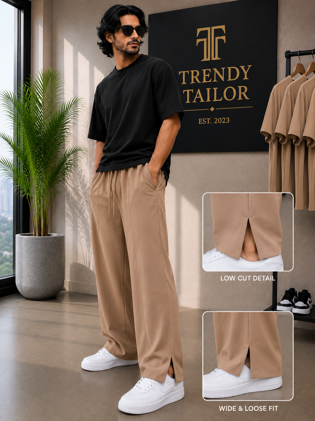 Men"s Low Cut Solid Baggy