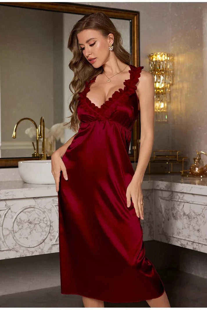 Sexy Night Dress Luxury Satin Slip Dress for Women