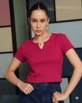 Ladies Premium Crop Tops V Neck