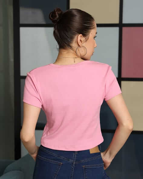 Ladies Premium Crop Tops V Neck
