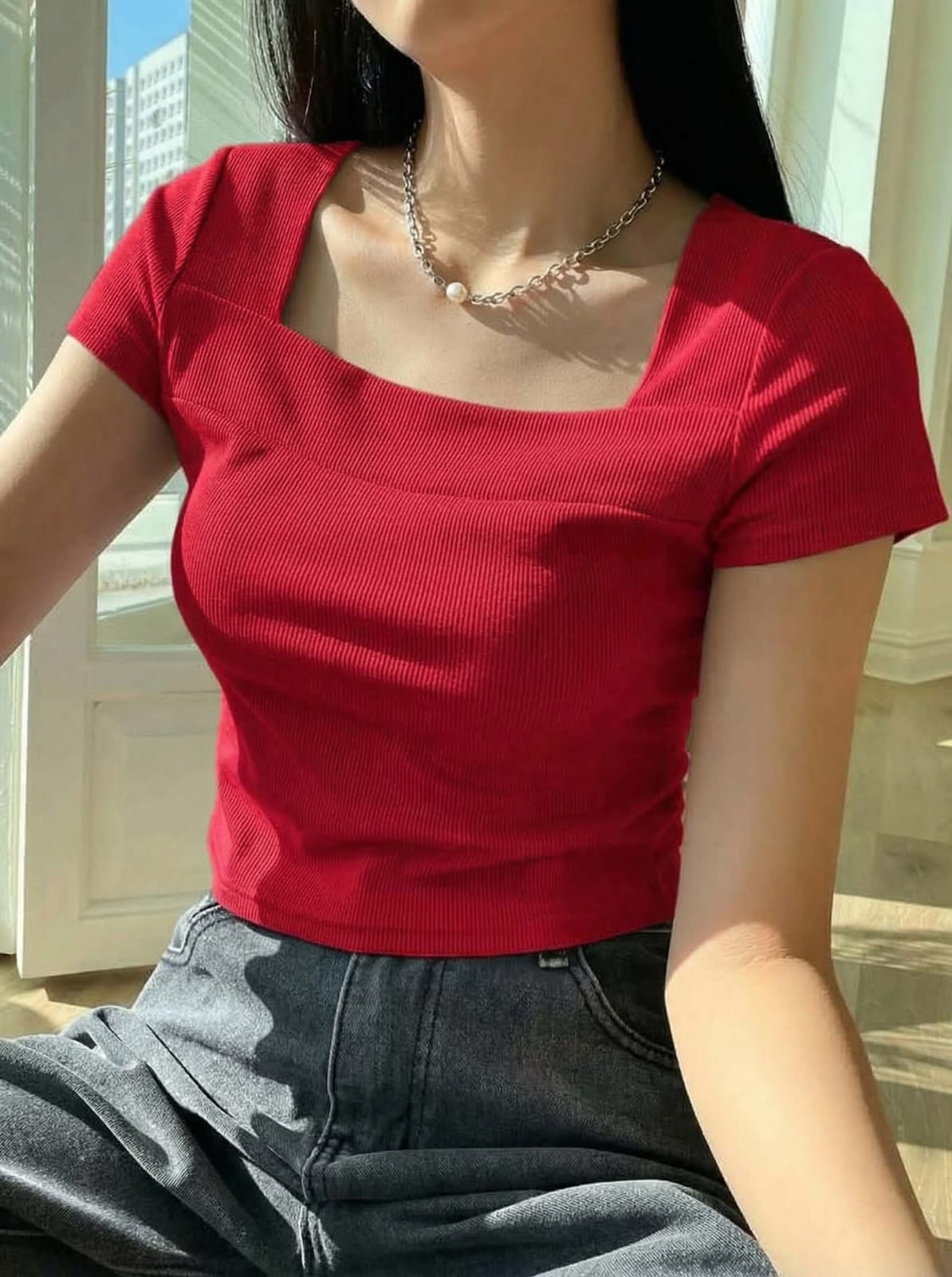 Premium Square Neck RIB Tops